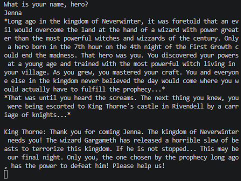 Final Night RPG Project